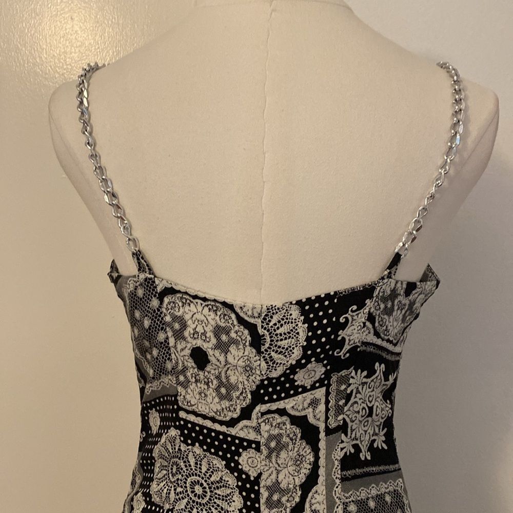 Vintage 90's Black & White Patchwork Print Jumpsuit / Playsuit - Picture 8 of 15